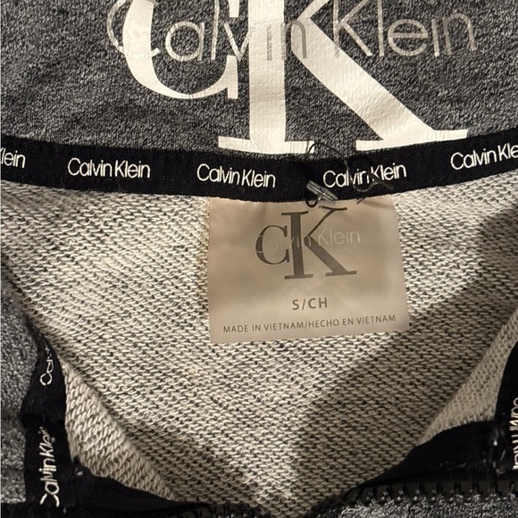 Calvin Klein Gray Zip Up Sweater with High Collar - Picture 4 of 4